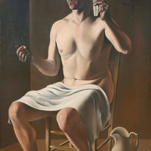 L’uomo che si pettina, 1925 olio su tela, cm 175×120