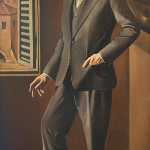 Gregorio Sciltian Ritratto del pittore futurista Ivo Pannaggi, 1925 olio su tela, cm 220×120