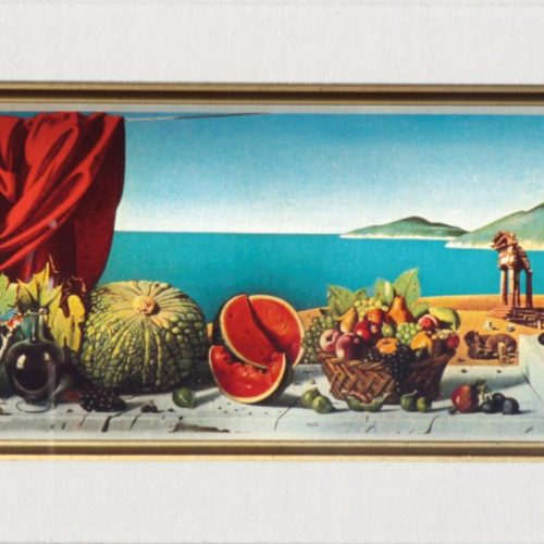 Gregorio Sciltian dal Ciclo delle quattro stagioni – estate in Sicilia riproduzione litografica su lastra d’argento, cm 15×45