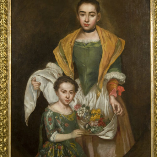 Giacomo Ceruti (detto il Pitocchetto) - Ritratto di due ragazze (le due sorelle), 1720-1725 ca - olio su tela, cm 175×120